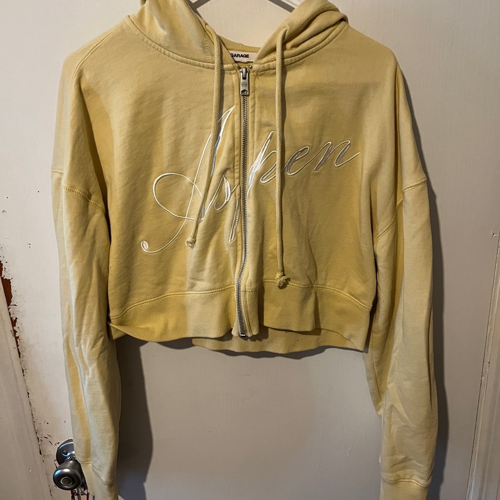 Garage Aspen Yellow Cropped Hoodie